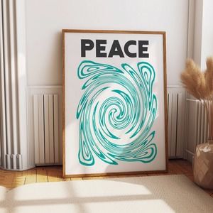 Peace Abstract Wall Art Poster - Calming Home, Bedroom, And Office Décor